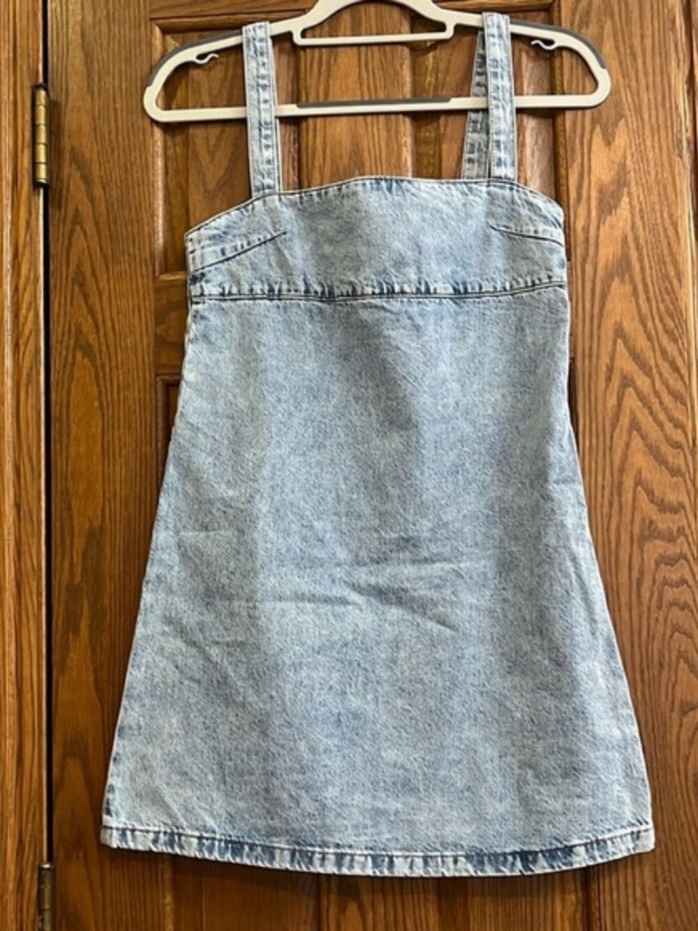 Mango MNG denim mini dress, XXS, light denim wash, EUC